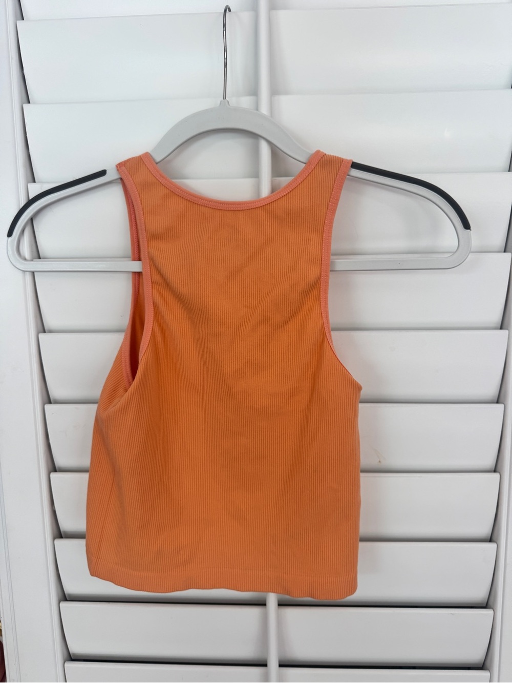 One Step Ahead Orange Ribbed Racerback Tank - Picture 2 of 3